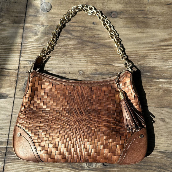 Cole Haan Bags Cole Haan Bronze Copper Metallic Woven Leather
